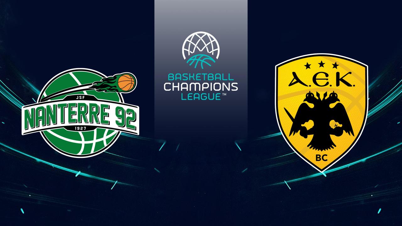 Basketbalová Liga mistrů: Nanterre 92 - AEK Betsson (Basketbalová Liga mistrů)